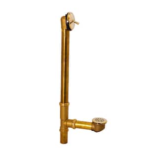 22 in. Brass Trip Lever Bath Waste Drain in Polished Brass