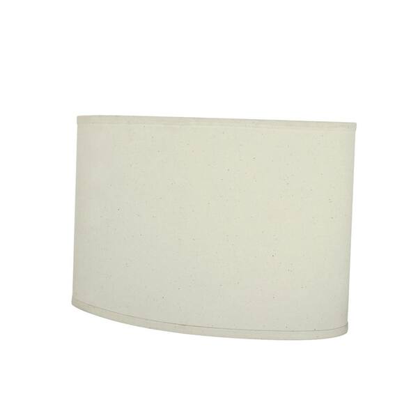 Photo 1 of 16.5 in. x 11 in. Off White Hardback Oval Lamp Shade