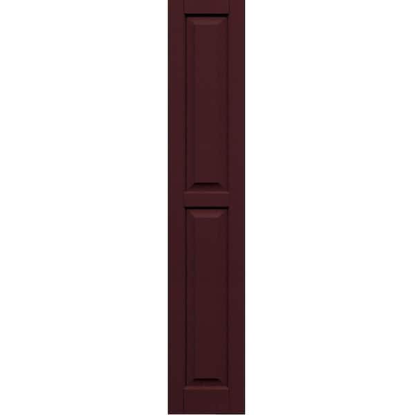 Winworks Wood Composite 12 in. x 66 in. Raised Panel Shutters Pair #657 Polished Mahogany