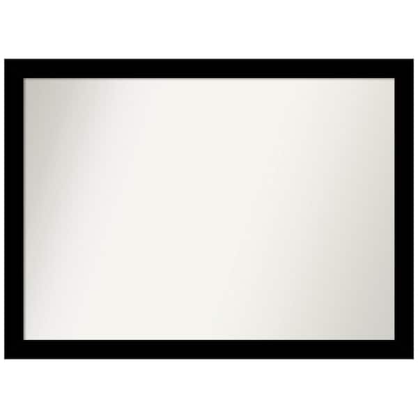 Amanti Art Basic Black Narrow 41.25 in. x 30.25 in. Non-Beveled Modern Rectangle Wood Framed Bathroom Wall Mirror in Black