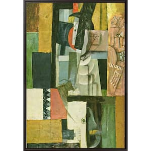 Man with Guitar by Pablo Picasso Black Floater Framed Oil Painting Art Print 25.5 in. x 37.5 in.