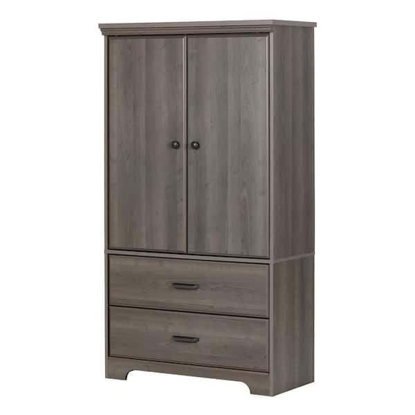 South S Versa Gray Maple Armoire 10604, Difference Between Dresser And Armoire