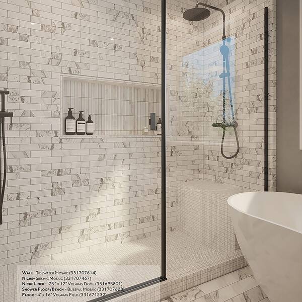 Jeffrey Court Seismic Volakas White 11.625 in. x 12.375 in