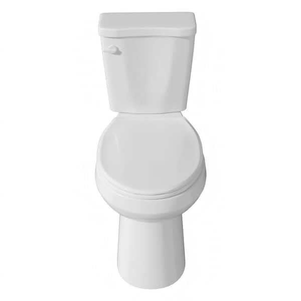 17 in. Two-Piece 1.28 GPF Single Flush Round Toilet in White with Soft-Close Seat