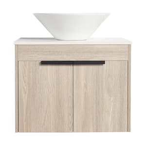Victoria 24 in. W x 19 in. D x 24 in. H Floating Modern Design Single Sink Bath Vanity with Top and Cabinet in Wood