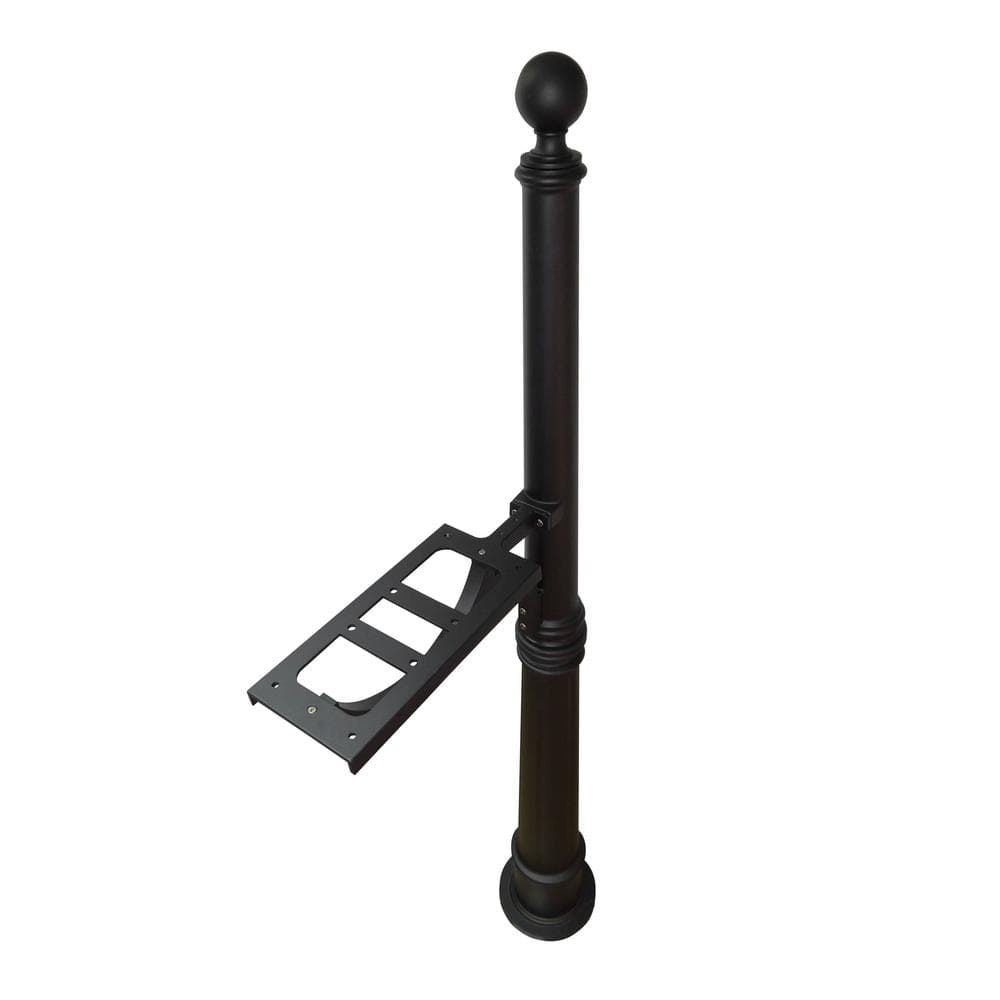 Ashland Black Decorative Aluminum Mailbox Post