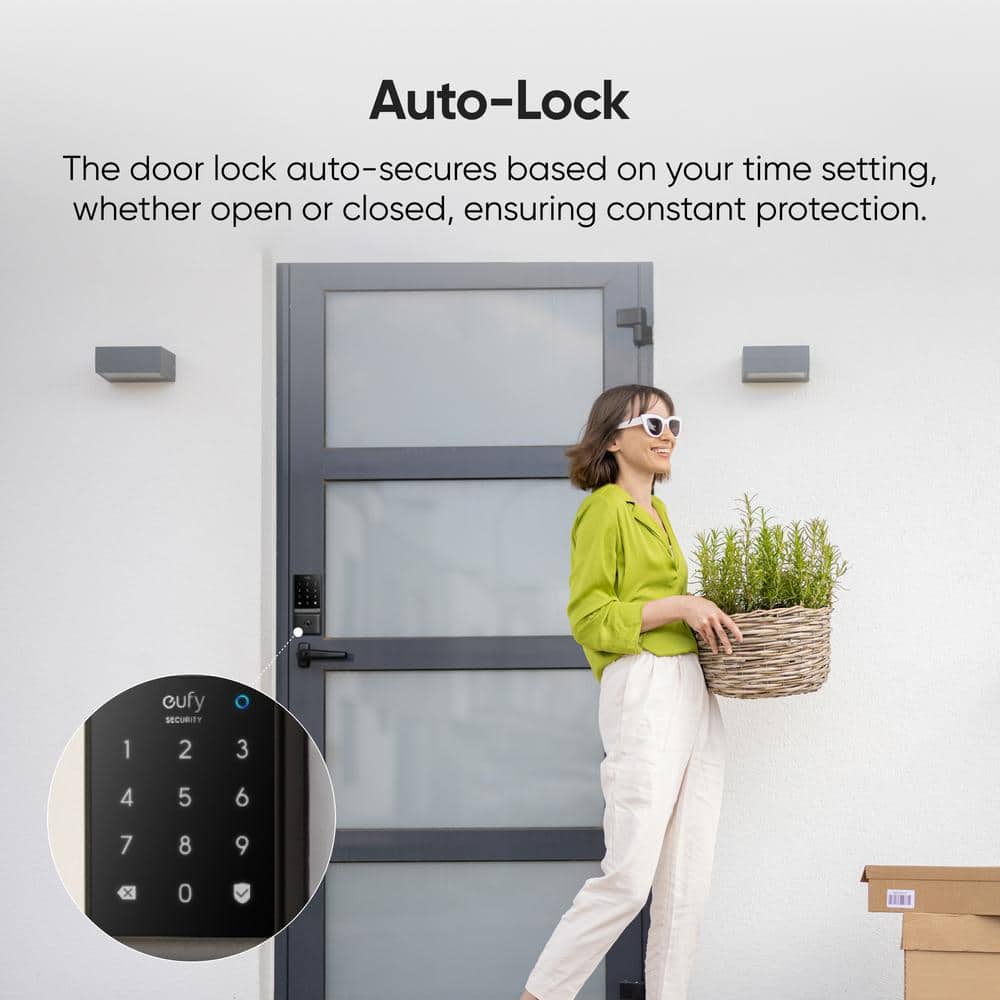 Black Smart Wi-Fi Deadbolt with Touchscreen Keypad