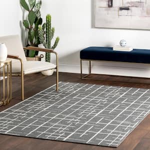 Mimi Modern Stitch Gray 4 ft. x 6 ft. Area Rug