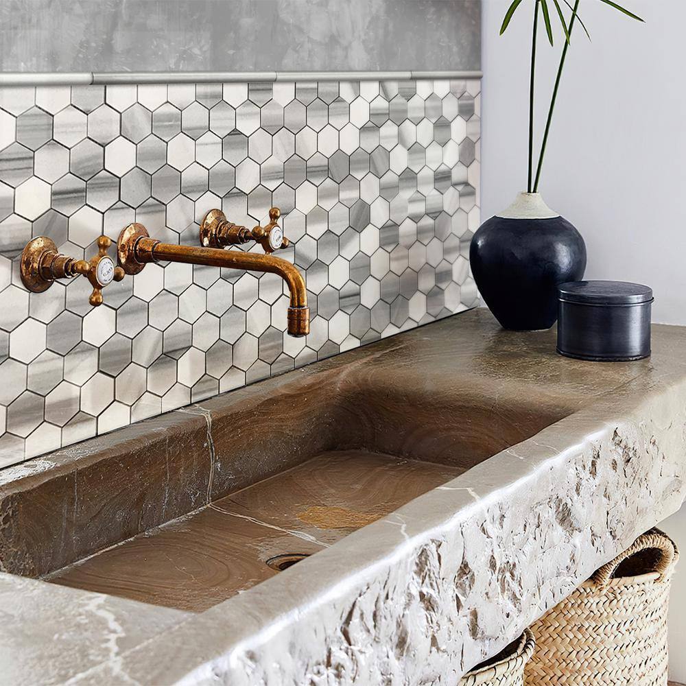 Apollo Gray Marble Polished Pencil Liner Tile Trim 12-in