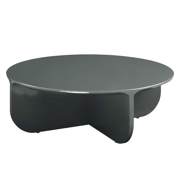 Acme Furniture Arcadia 39 in. Teal High Gloss Round Wood Coffee