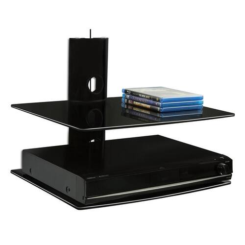 Dual Tempered Glass Wall Mount Shelf System Electronics Cleaning & Care