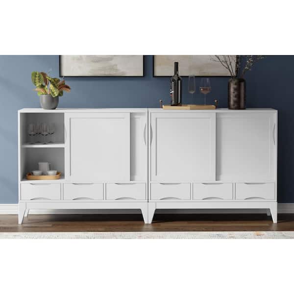 Harper Solid Wood 42 in. Storage Cabinet in Teak Brown (Set of 2)