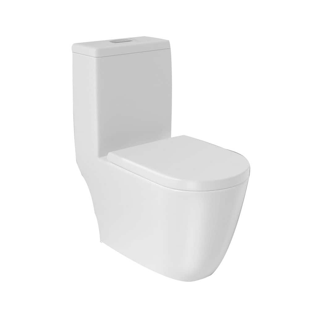Yingze 7 in. 1-Piece 1.1/1.6 GPF Dual Flush Elongated Toilet in