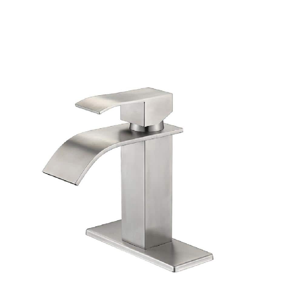 Single Hole Single Handle Waterfall Spout Deck-Mounted Bathroom Faucet Sink