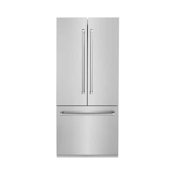 ZLINE Kitchen and Bath 36 in. 3-Door French Door Refrigerator with Internal Ice and Water Dispenser in Stainless Steel