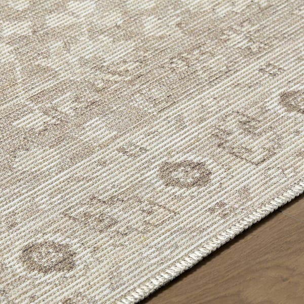 Nabela Noor Home Asha Taupe Traditional 2 ft. x 7 ft. Machine Woven Area Rug