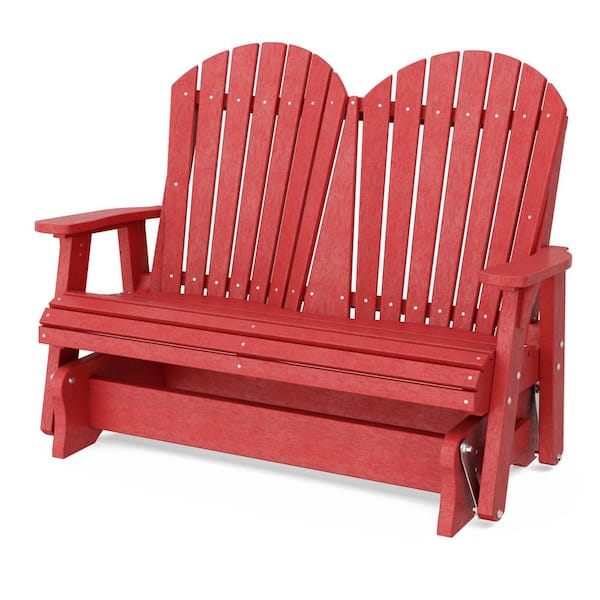 Heritage 2-Person Cardinal Red Plastic Outdoor Double Glider