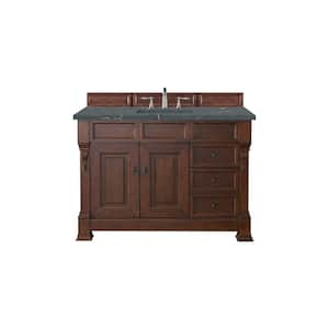 Brookfield 48.0 in. W x 23.5 in. D x 34.3 in. H Single Bathroom Vanity in Warm Cherry with Parisien Bleu Quartz Top