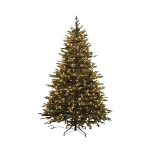 7.5 ft. Pre-Lit PE Balsam Fir Artificial Christmas Tree with 600 UL lights