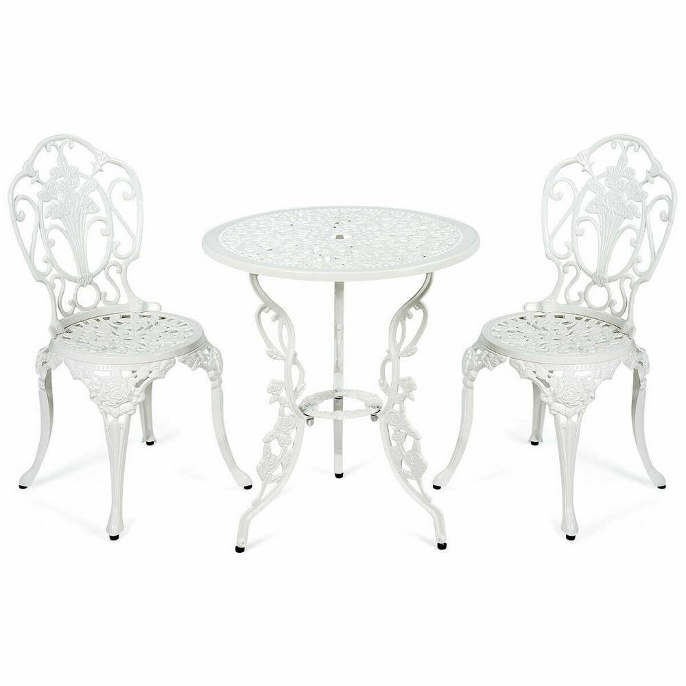 3-Piece Aluminum Round Outdoor Bistro Set