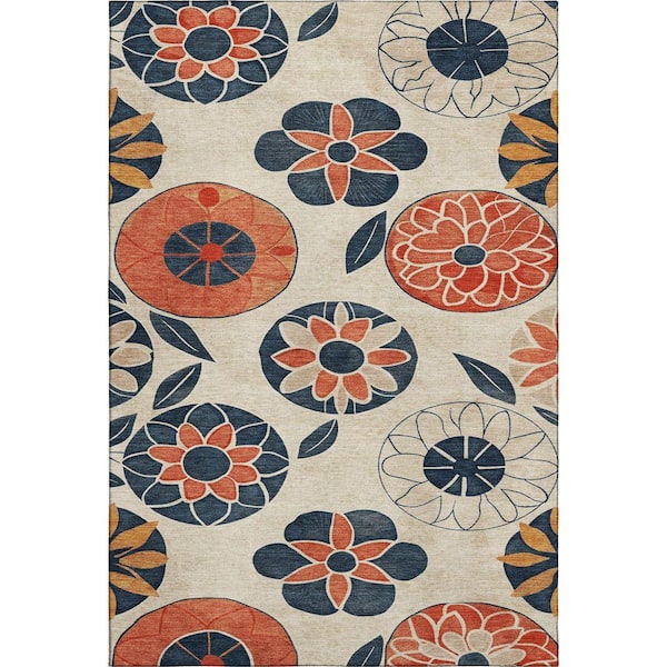 Mayfield Premium Machine Washable Abstract AMF2179 Beige 10 ft. x 14 ft. Area Rug
