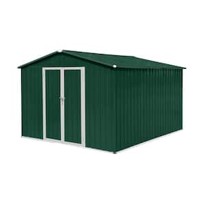 8 ft. W x 10 ft. D Metal Outdoor Storage Shed with Double Door in Green (80 sq. ft.)