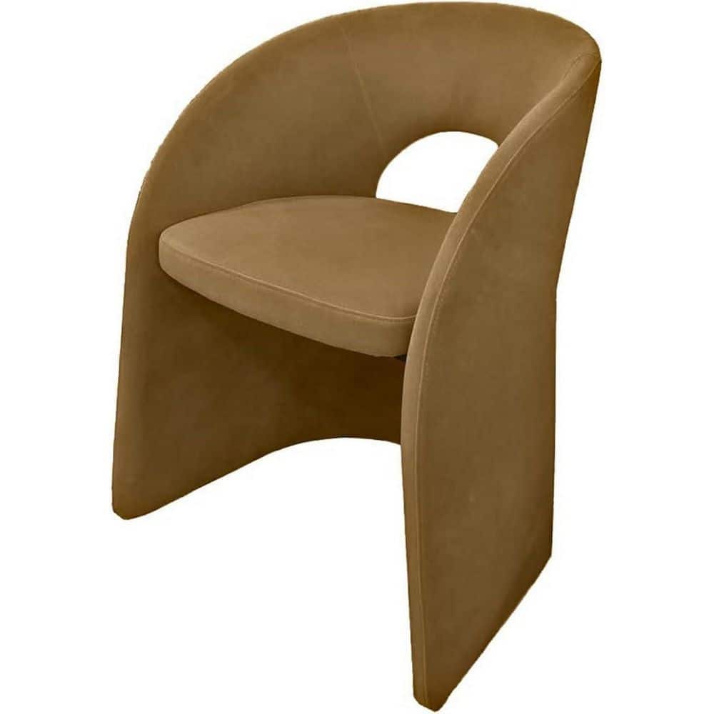 Tan/Tan Fabric Upholstered Metal Frame Dining Chair, Sturdy Dining Chair for Dining Rooms