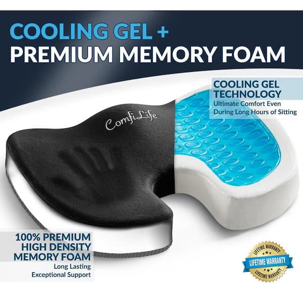 FOMI Premium All Gel Orthopedic Seat Cushion Pad for Car, Office Chair,  Wheelchair, or Home. Pressure Sore Relief. Ultimate Gel Comfort, Prevents