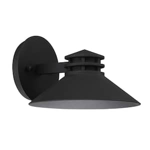 Sodor 8 in. Black Integrated LED Outdoor Wall Sconce, 3000K