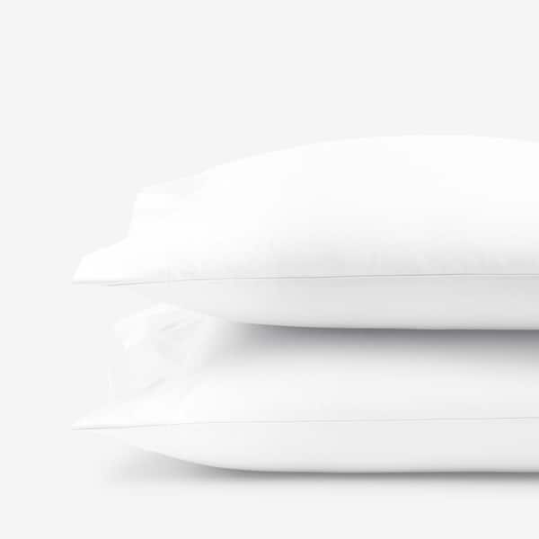 Company Cotton White Solid 300-Thread Count Wrinkle-Free Sateen Standard Pillowcase (Set of 2)