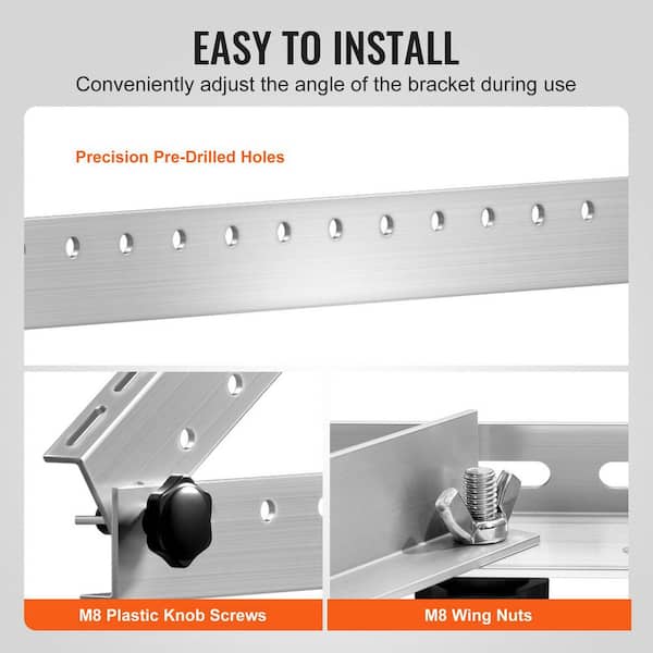xinyoec 50 in. Solar Panel Mounting Brackets with Folding Tilt
