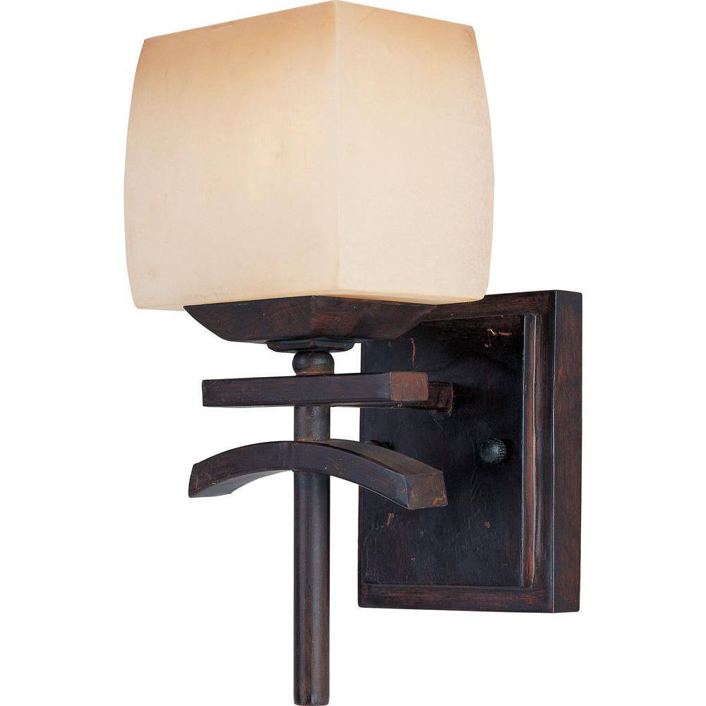 Asiana Far East Style Dimmable Wall Sconce in Roasted Chestnut