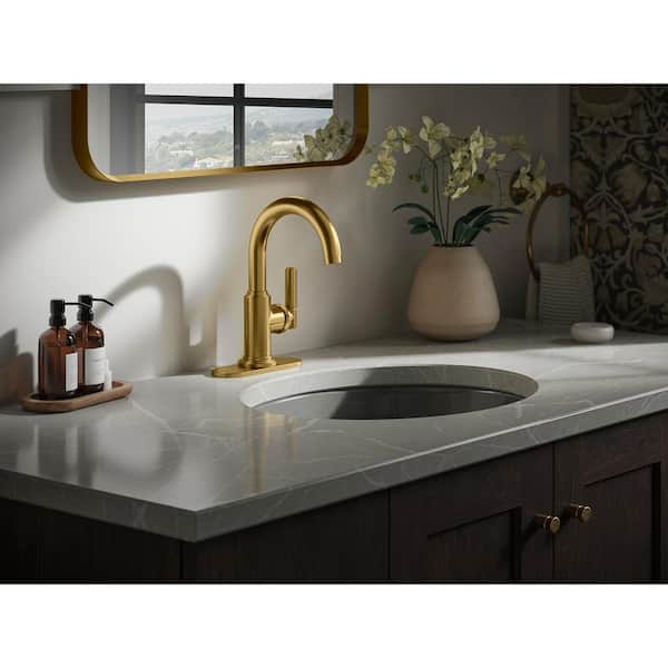 Torrington Single Handle Single Hole Bathroom Faucet in Vibrant Brushed Moderne Brass