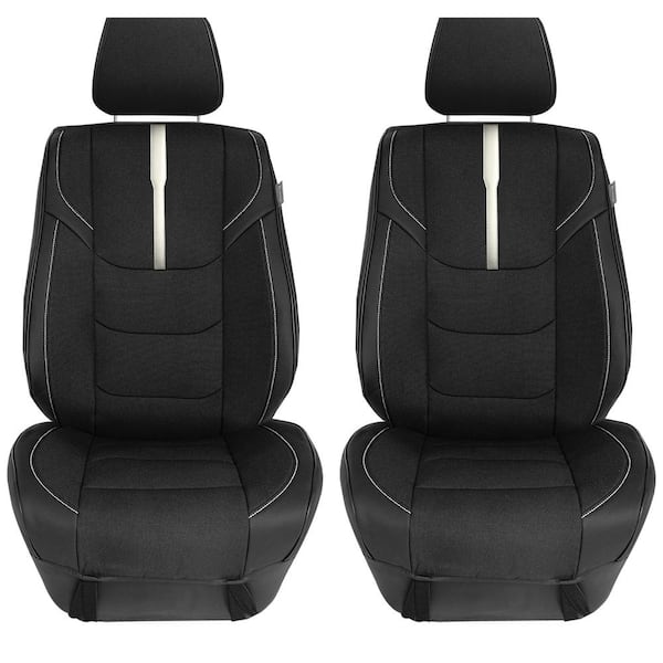 FH Group Universal 47 in. x 1 in. x 23 in. Fit Luxury Front Seat Cushions with Leatherette Trim for Cars, Trucks, SUVs or Vans
