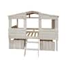 Donco Kids Rustic Sand Twin Tree House Loft Bed With Drawers 1380-TLRS ...