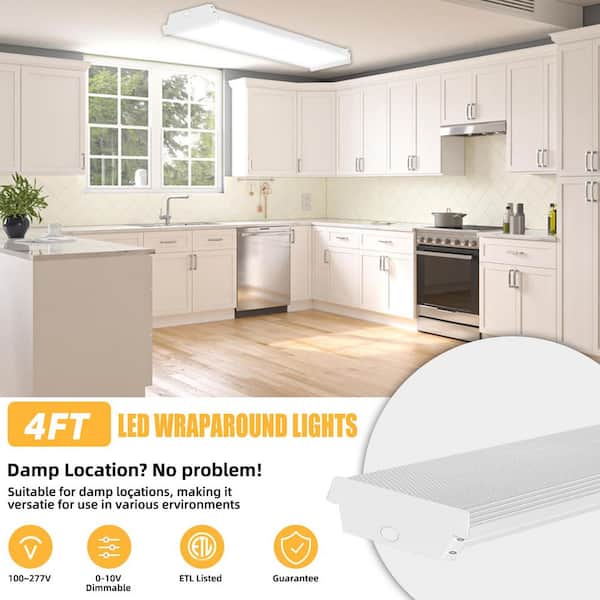 KOAOEIRS 4 ft. 6000LM Integrated LED White Wraparound Light 40