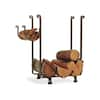 Handcrafted Sling Fireplace Log Rack w/Newspaper Holder and Tools