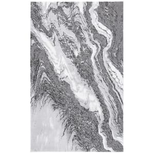 Craft Light Gray/Gray 3 ft. x 5 ft. Marbled Abstract Area Rug