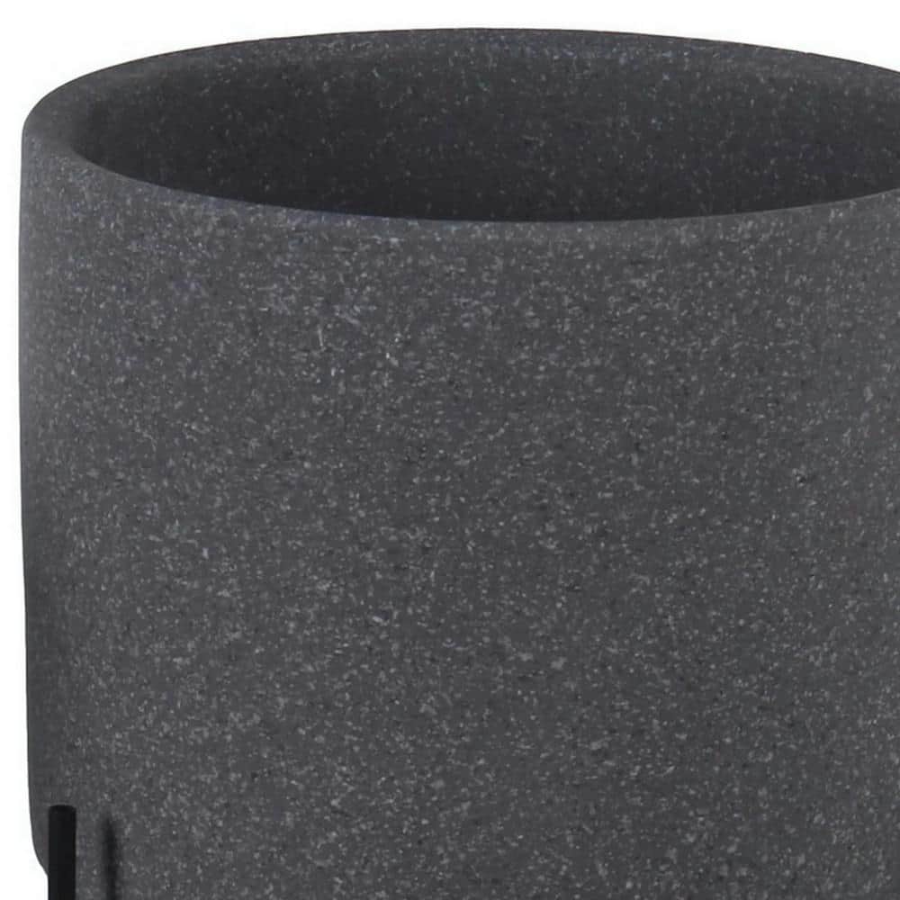 Contemporary Gray Speckled Ceramic Indoor Planter Set on Metal Legs