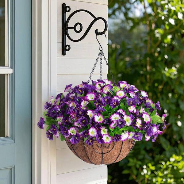 Afoxsos 21 in. Purple Edge Artificial Hanging Flowers in Coconut