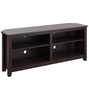 58 in. Espresso TV Stand with 4 Cubbies and 2 Shelves Fits TV's up to 65 in.