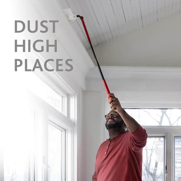 O-Cedar - Flex and Catch Heavy Duty Dusting Kit with Stay-On Duster Hook, 5-Duster Refills, Handle Extends to 3 ft.