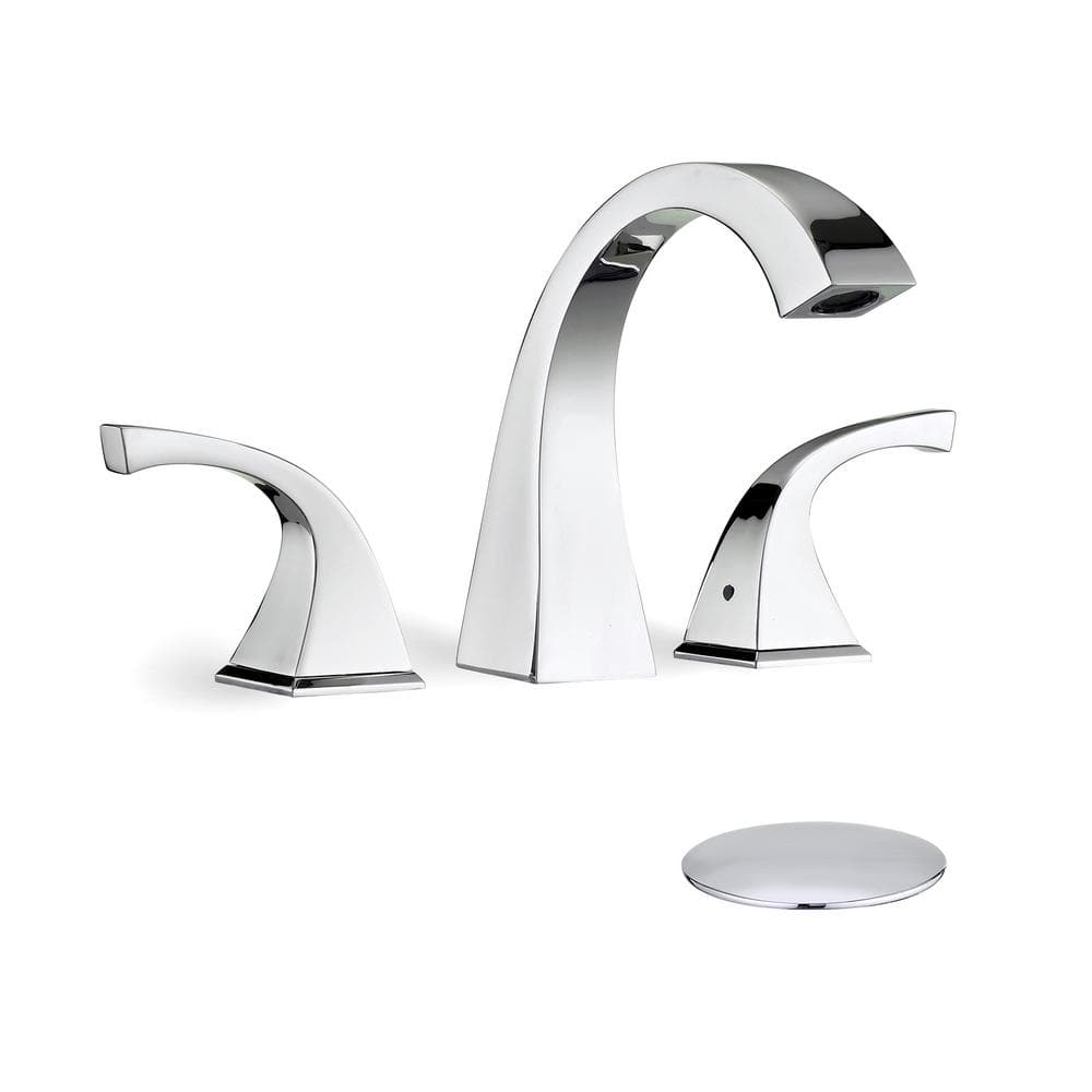 8 in. Widespread 2-Handle Bathroom Faucet with Drain Assembly in Polished Chrome price history on PriceWatchPro