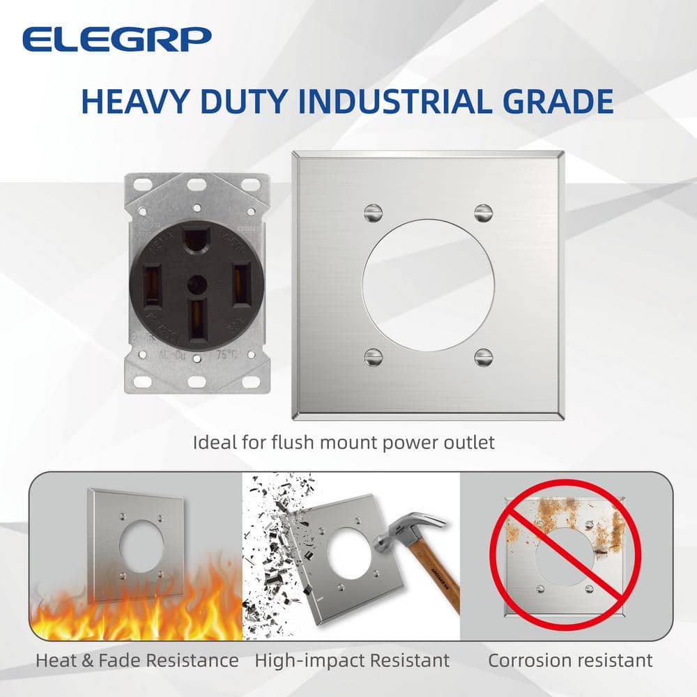 2-Gang Stainless Steel Flush Mount Wall Plate (2-Pack)