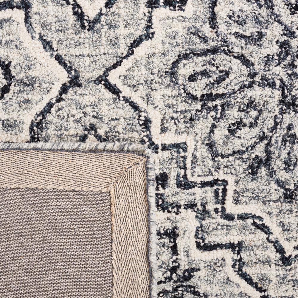 Handmade Dark Blue and Gray Wool 8' x 10' Abstract Area Rug