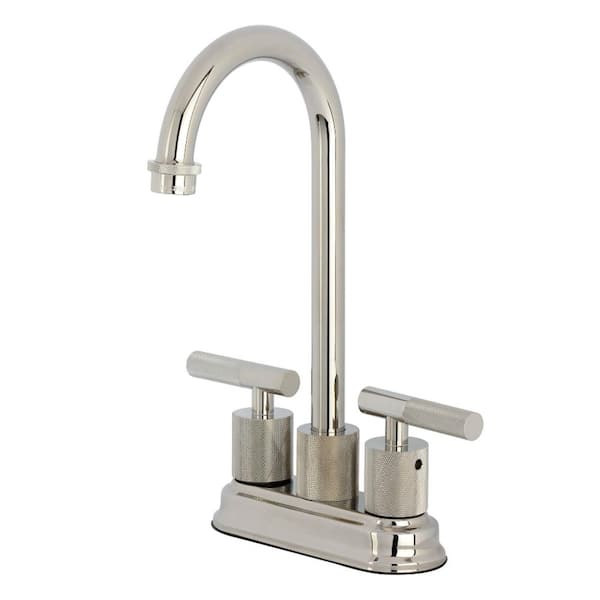 Convergent 2-Handle Bar Faucet Deckplate Included in Polished Nickel