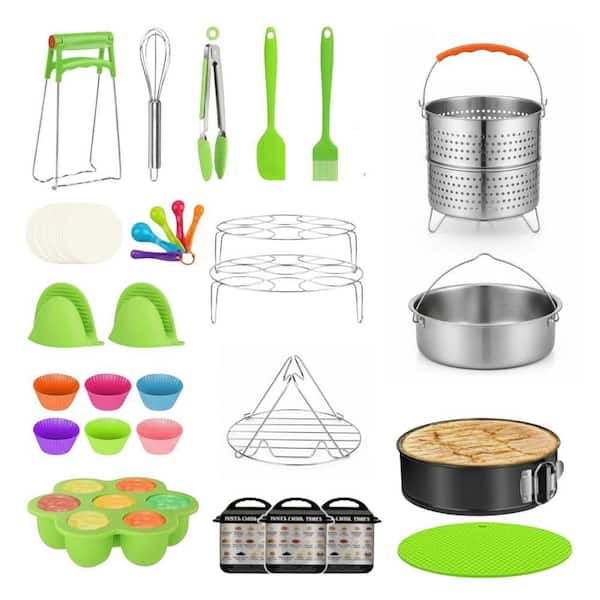 98-Piece Stainless Steel Silicone Instant Pot Accessories Set with Steamer Baskets Springform Pan Egg Rack