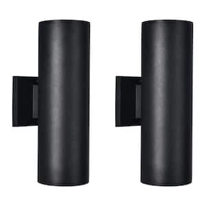 Raelinn 13 in. Industrial Outdoor Hardwired Cylindrical Waterproof Lantern Wall Sconces with No Bulbs Included (2-Pack)