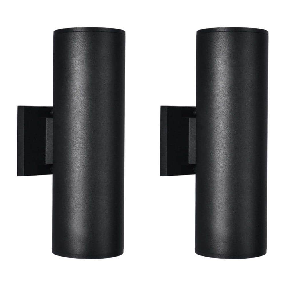 Raelinn 13 in. Industrial Outdoor Hardwired Cylindrical Waterproof Lantern Wall Sconces with No Bulbs Included (2-Pack) price history on PriceWatchPro