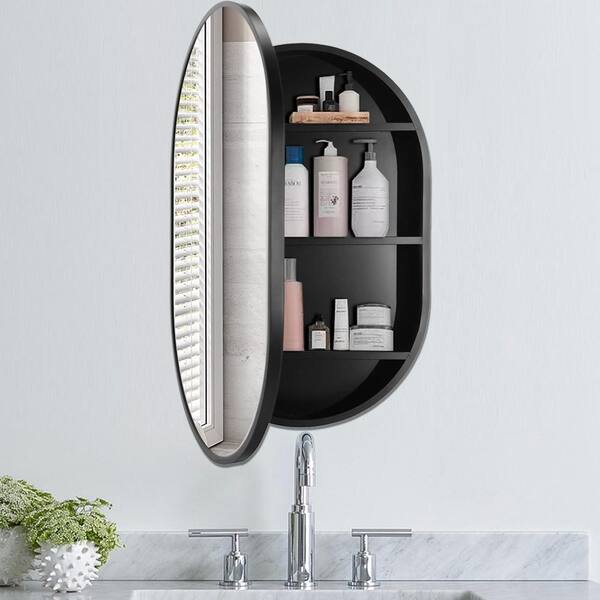 Oval surface online mount medicine cabinet